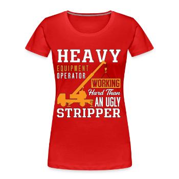 Construction Crane Driver Crane Operator Construction Worker Gift - Women's Premium Organic T-Shirt - red - Front - Mia (176cm)