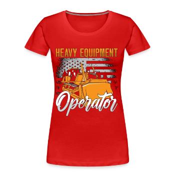 Bagger Planierraupe Bulldozer Bauarbeiter Geschenk - Frauen Premium Bio T-Shirt - Rot - Vorne - Mia (176cm)