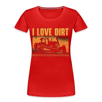 Excavatrice Bulldozer Travailleur de la construction Bulldozer Cadeau - T-shirt bio Premium Femme - rouge - Devant - Mia (176cm)