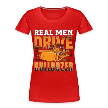 Excavatrice Travailleur de la construction Bulldozer Bulldozer Bulldozer Cadeau - T-shirt bio Premium Femme - rouge - Devant - Mia (176cm)