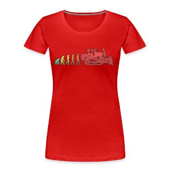 Excavatrice Bulldozer Travailleur de la construction Cadeau - T-shirt bio Premium Femme - rouge - Devant - Mia (176cm)
