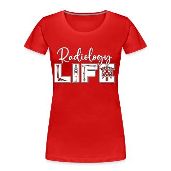 Rad Tech Radiology X-ray Technician Cadeau - T-shirt bio Premium Femme - rouge - Devant - Mia (176cm)