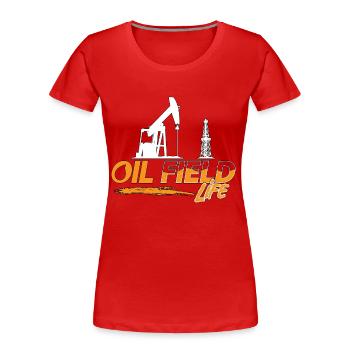 Travailleurs des champs pétrolifères Vie des champs pétrolifères Rougneck - T-shirt bio Premium Femme - rouge - Devant - Mia (176cm)