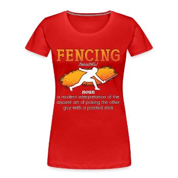 Escrime Interprétation moderne de l’escrimeur de duel à l’épée - T-shirt bio Premium Femme - rouge - Devant - Mia (176cm)