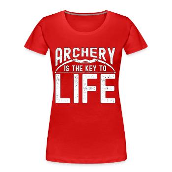 Archery Is The Key Bowhunter Arrow Shooting Archer - Frauen Premium Bio T-Shirt - Rot - Vorne - Mia (176cm)