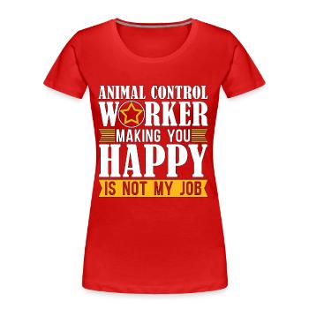 Officier animalier Gardien de chiens de sauvetage - T-shirt bio Premium Femme - rouge - Devant - Mia (176cm)