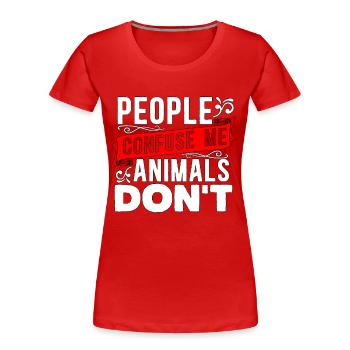 Animal Officer Les gens me confondent Officier des animaux - T-shirt bio Premium Femme - rouge - Devant - Mia (176cm)