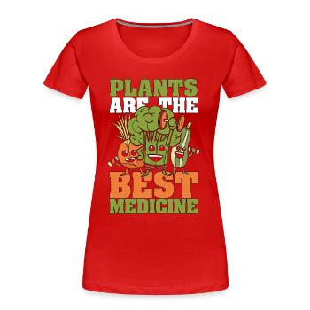 Veganism Plants Are The Best No Meat Vegan Lover - Frauen Premium Bio T-Shirt - Rot - Vorne - Mia (176cm)