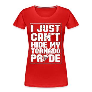 Tornades Je ne peux tout simplement pas cacher Weather Tornado Chaser - T-shirt bio Premium Femme - rouge - Devant - Mia (176cm)