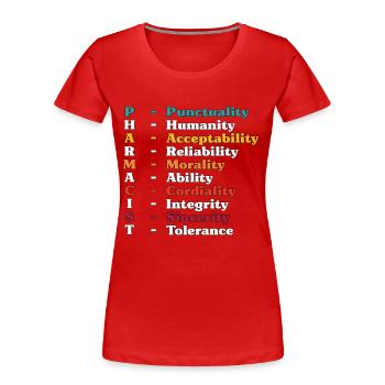 Pharmacist Punctuality Prescription Pharmacy Tech - Frauen Premium Bio T-Shirt - Rot - Vorne - Mia (176cm)