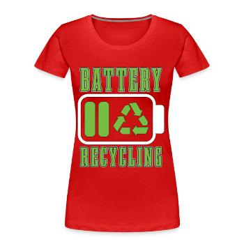 Recycling Battery Recycling Conservation Recycler - Frauen Premium Bio T-Shirt - Rot - Vorne - Mia (176cm)