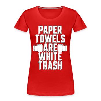 Recyclage des serviettes en papier sont blanches Go Green Recycler - T-shirt bio Premium Femme - rouge - Devant - Mia (176cm)