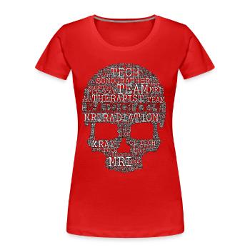 X-ray Tech Radiologie Skull Shape Loves Radiologist - T-shirt bio Premium Femme - rouge - Devant - Mia (176cm)