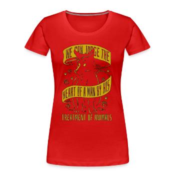 Animal Welfare We Can Judge Adoption Animal Worker - Frauen Premium Bio T-Shirt - Rot - Vorne - Mia (176cm)