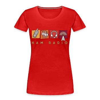 Ham Radio Amateur Radio Operator Channel Frequency - Women's Premium Organic T-Shirt - red - Front - Mia (176cm)