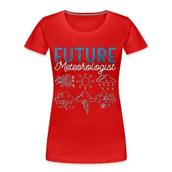 Météorologie Prévisions météorologiques futures météorologistes - T-shirt bio Premium Femme - rouge - Devant - Mia (176cm)