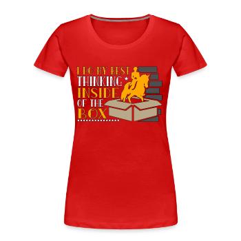 Dressage Je fais ma meilleure réflexion équitation équine - T-shirt bio Premium Femme - rouge - Devant - Mia (176cm)