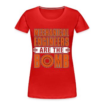 Mechanical Engineers Are The Bomb Auto Mechanic - Frauen Premium Bio T-Shirt - Rot - Vorne - Mia (176cm)