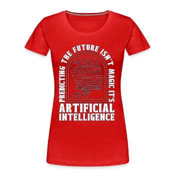 Artificial Intelligence Predicting The Future - Women's Premium Organic T-Shirt - red - Front - Mia (176cm)
