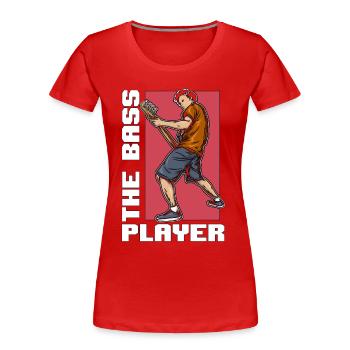 Bass Guitar The Bass Player Bassist Loves Guitar - Frauen Premium Bio T-Shirt - Rot - Vorne - Mia (176cm)