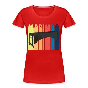 Marimba Retro Percussion Instrument Marimba Player - Women's Premium Organic T-Shirt - red - Front - Mia (176cm)