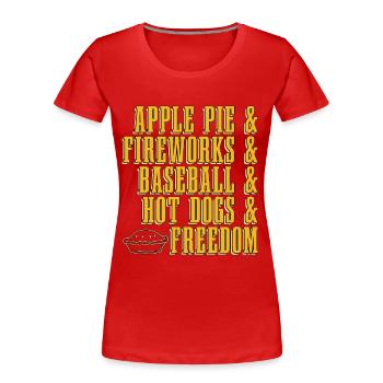 Apple Pie & Fireworks & Baker Pastries Apple Fruit - Frauen Premium Bio T-Shirt - Rot - Vorne - Mia (176cm)