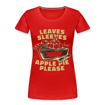 Apple Pie Leaves Sleeves And Apple Tree Pastries - Frauen Premium Bio T-Shirt - Rot - Vorne - Mia (176cm)