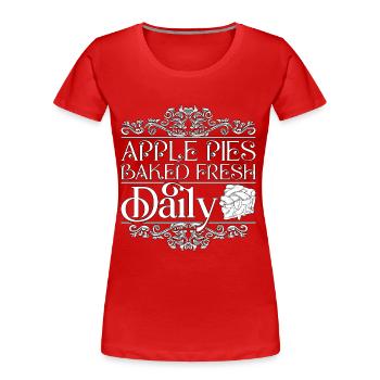 Apple Pies Baked Fresh Daily Apple Fruit Baking - Frauen Premium Bio T-Shirt - Rot - Vorne - Mia (176cm)