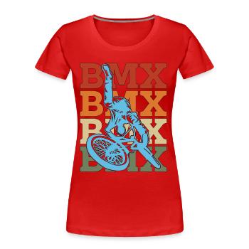 BMX Racing BMX Retro Bicyclette Cycliste - T-shirt bio Premium Femme - rouge - Devant - Mia (176cm)