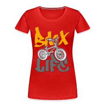 BMX Racing BMX Life Bicyclette Cycliste Bike Racing - T-shirt bio Premium Femme - rouge - Devant - Mia (176cm)