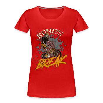BMX Racing Bones Break Bicycle Racing BMX Rider - T-shirt bio Premium Femme - rouge - Devant - Mia (176cm)