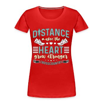 La distance de course de cross-country rend l’athlétique - T-shirt bio Premium Femme - rouge - Devant - Mia (176cm)