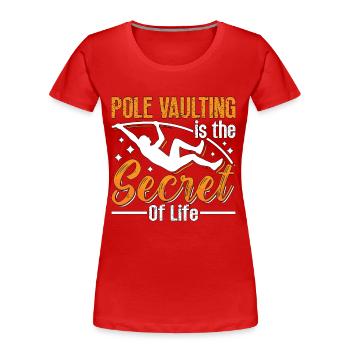 Saut à la perche Saut à la perche Athlétisme terne Saut en hauteur - T-shirt bio Premium Femme - rouge - Devant - Mia (176cm)