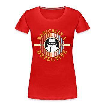 Détective Fondamentalement Un détective Retro Investigator - T-shirt bio Premium Femme - rouge - Devant - Mia (176cm)
