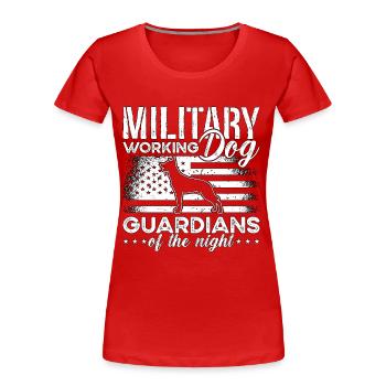 Chien de travail militaire malinois belge Chien policier - T-shirt bio Premium Femme - rouge - Devant - Mia (176cm)