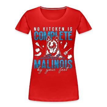 Le malinois belge n’est pas un chien policier complet - T-shirt bio Premium Femme - rouge - Devant - Mia (176cm)