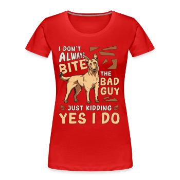 Malinois belge Je ne mords pas toujours un chien policier - T-shirt bio Premium Femme - rouge - Devant - Mia (176cm)
