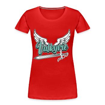 Valkyrie aime la mythologie nordique Femme viking nordique - T-shirt bio Premium Femme - rouge - Devant - Mia (176cm)