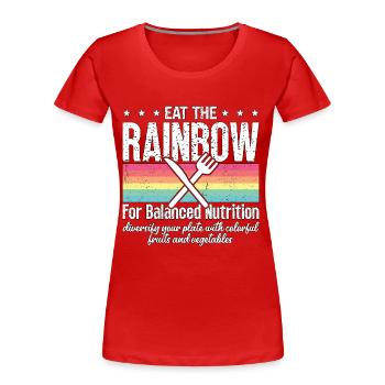 Dietitian Eat The Rainbow For Balanced Vegetarian - Frauen Premium Bio T-Shirt - Rot - Vorne - Mia (176cm)