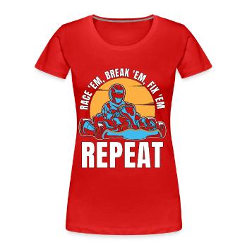 Kart Racing Race 'Em Break 'Em Karting Kart Racer - Frauen Premium Bio T-Shirt - Rot - Vorne - Mia (176cm)