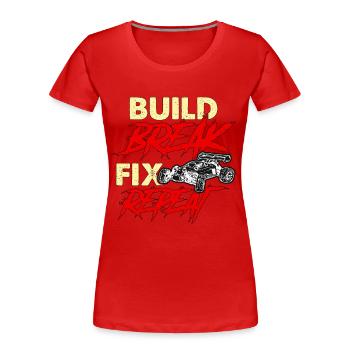 RC Model Racing Build Break Fix Repeat Model Maker - Frauen Premium Bio T-Shirt - Rot - Vorne - Mia (176cm)