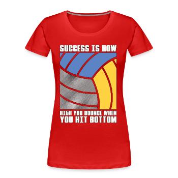 Beach Volleyball Success Is How High Beachball - Women's Premium Organic T-Shirt - red - Front - Mia (176cm)