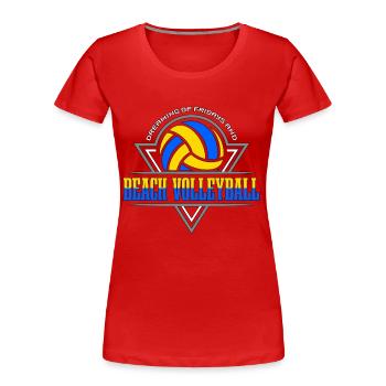 Beach Volleyball Dreaming Of Fridays And Beachball - Women's Premium Organic T-Shirt - red - Front - Mia (176cm)