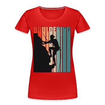Indoor Climbing Bouldering Sport Climbing Climber - Women's Premium Organic T-Shirt - red - Front - Mia (176cm)