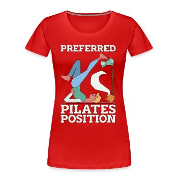 Pilates Preferred Pilates Position Meditation - Frauen Premium Bio T-Shirt - Rot - Vorne - Mia (176cm)