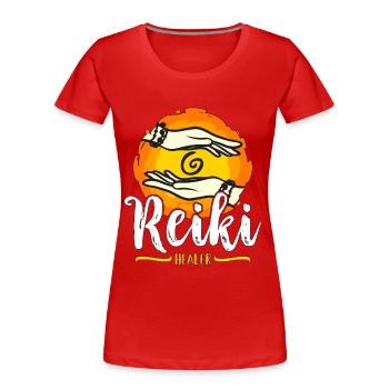 Reiki Healer Meditation Energy Healing Spiritual - Frauen Premium Bio T-Shirt - Rot - Vorne - Mia (176cm)