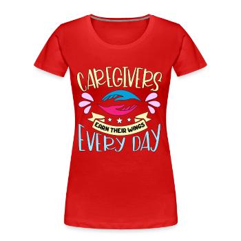Les aidants naturels gagnent leur équipe d’aidants naturels - T-shirt bio Premium Femme - rouge - Devant - Mia (176cm)