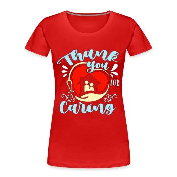 Aidants naturels Merci pour les aidants familiaux attentionnés - T-shirt bio Premium Femme - rouge - Devant - Mia (176cm)