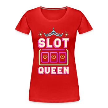 Slots Machine Slot Queen Casino Jackpot Betting - Women's Premium Organic T-Shirt - red - Front - Mia (176cm)