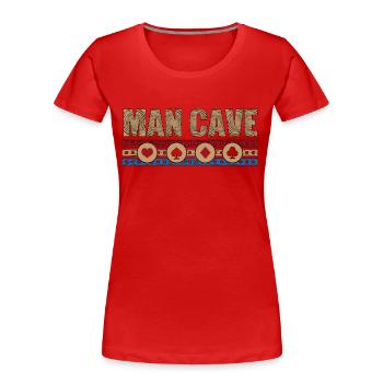 Cribbage Man Cave Loves Board Game Tournament - Frauen Premium Bio T-Shirt - Rot - Vorne - Mia (176cm)